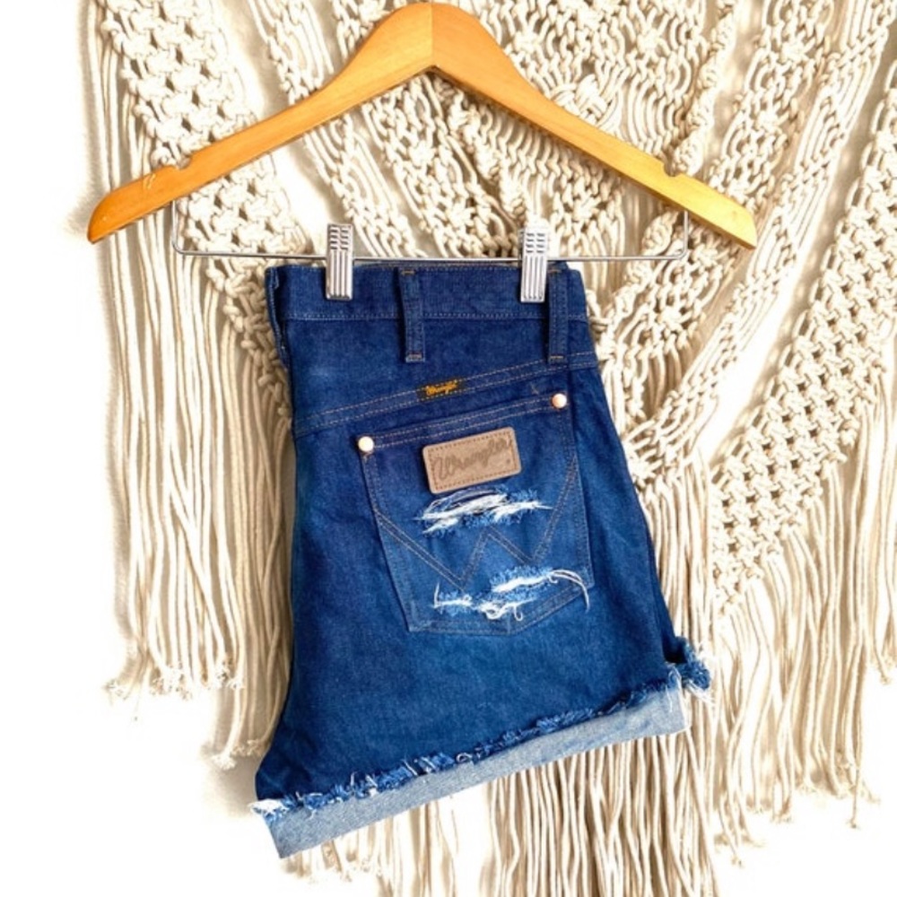 Waist 34 Cowboy cut Wrangler cut off denim.